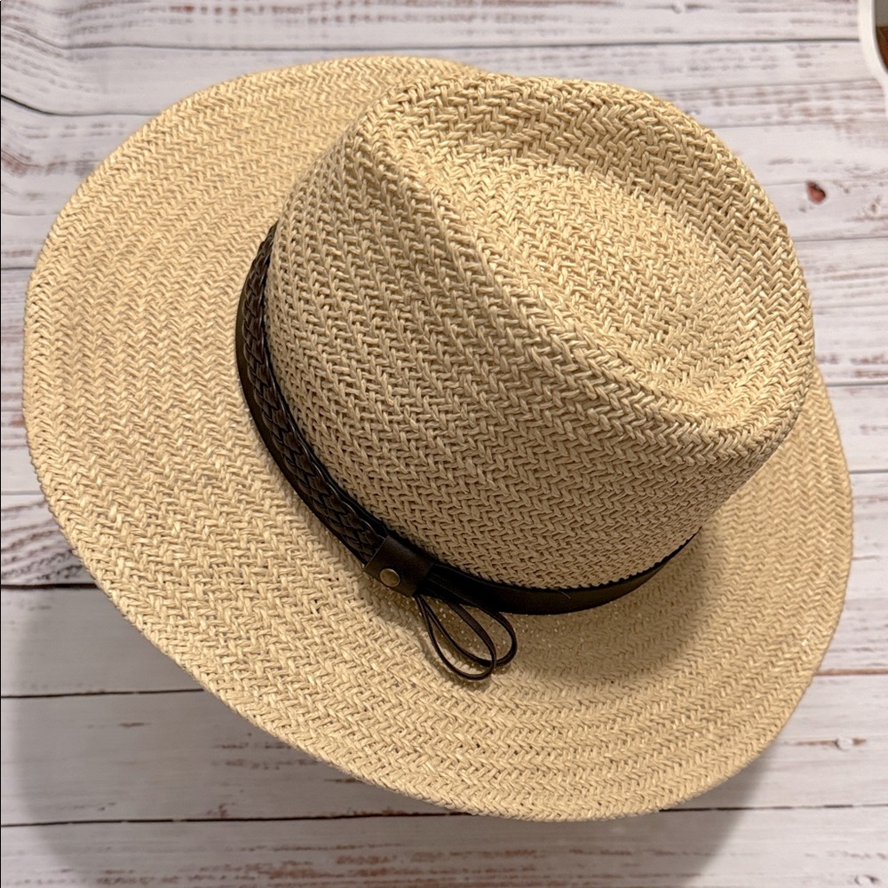 Woven‎ Wide Brimmed Fedora Hat